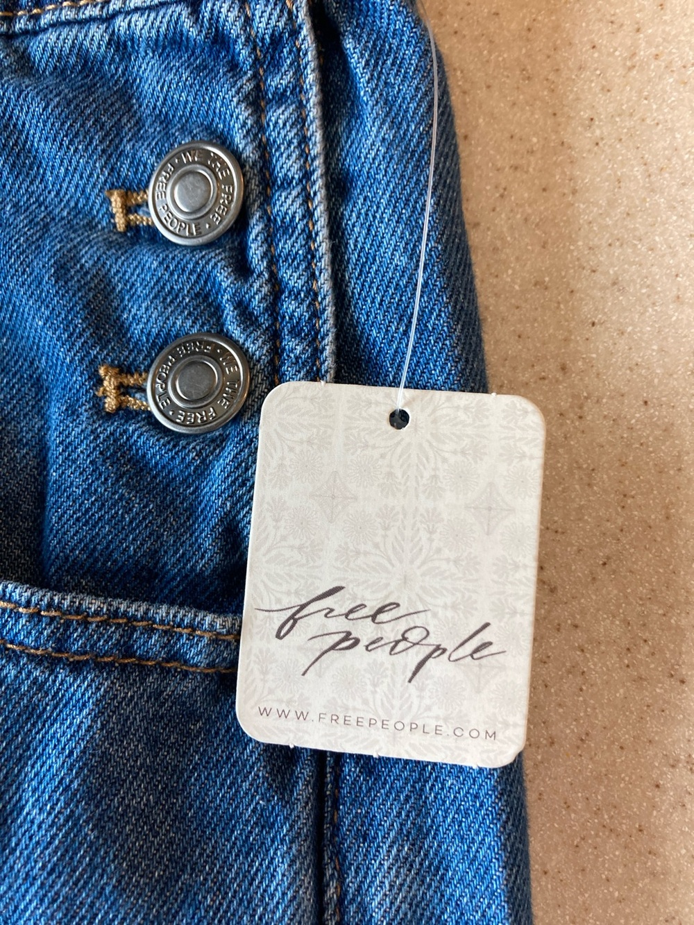 Free People Blue Denim Overalls - Classic Bib Style Women Size XL - Picture 13 of 16